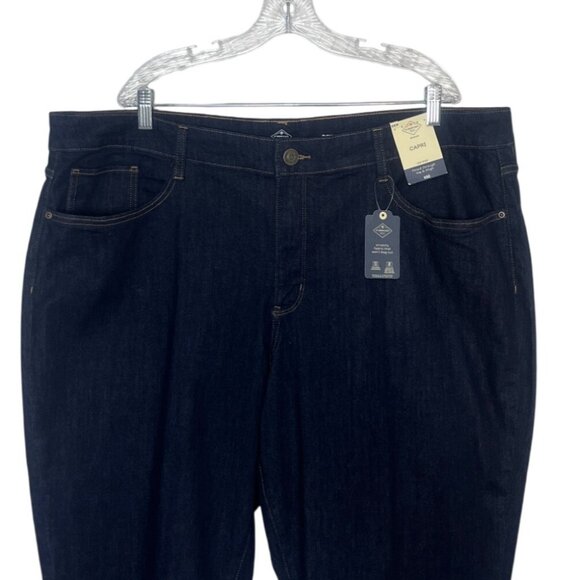 St Johns Bay Capri Jeans Womens 26W Dark Wash Mid Rise New - Picture 3 of 14